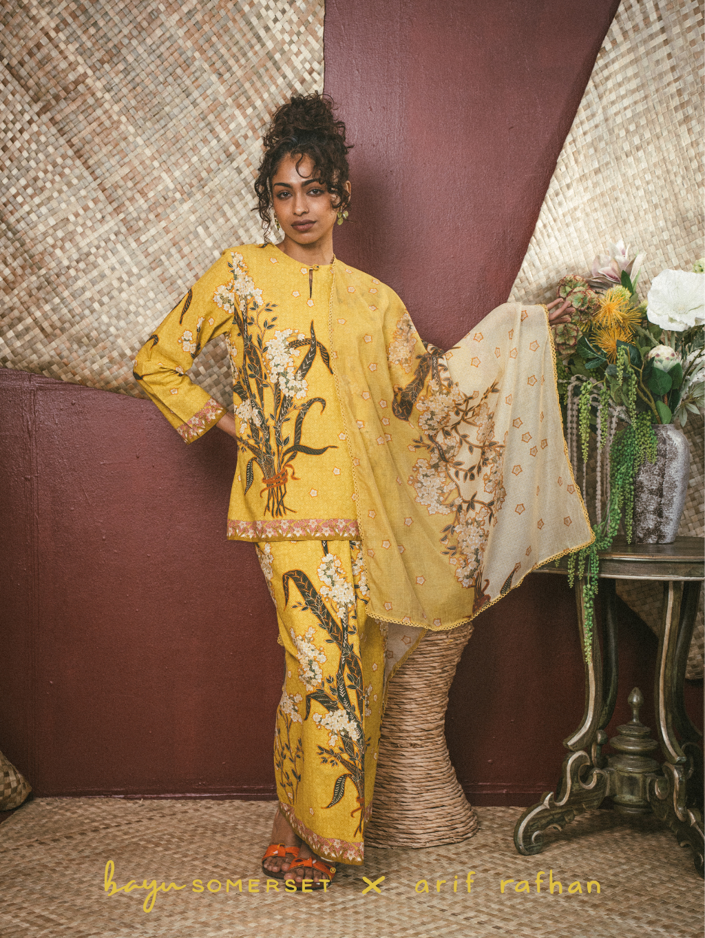 Kesidang Kurung - Kuning (with shawl)