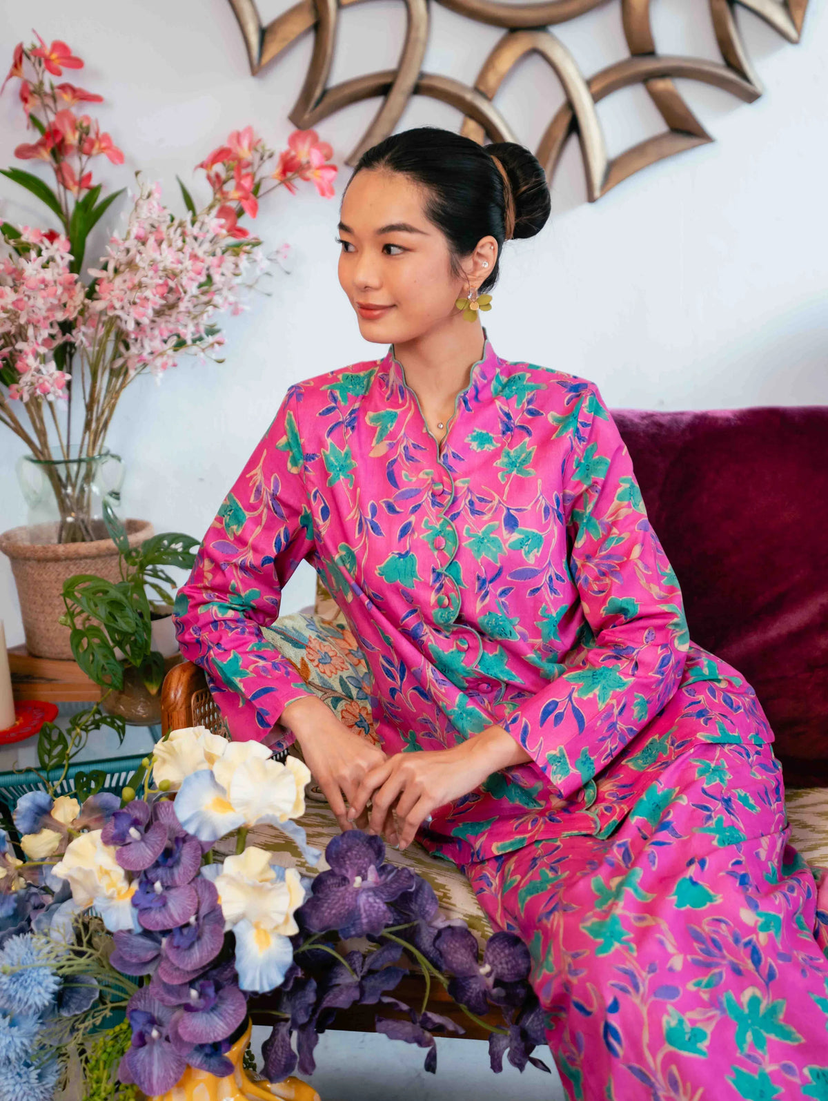 Noura Scalloped Kurung - Strawbliss Pink