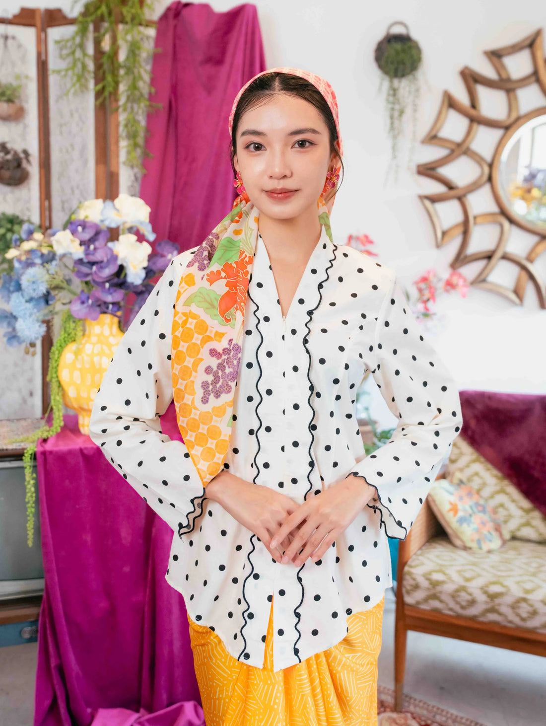 Elora Kebaya Top - Polka