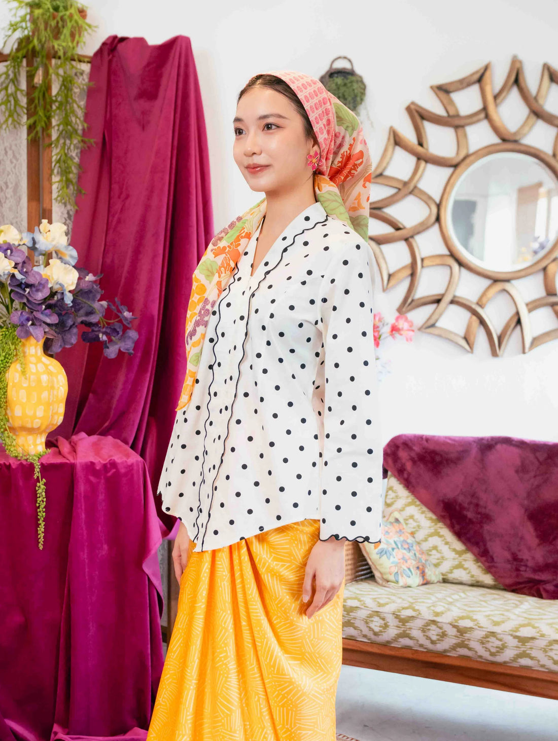 Elora Kebaya Top - Polka