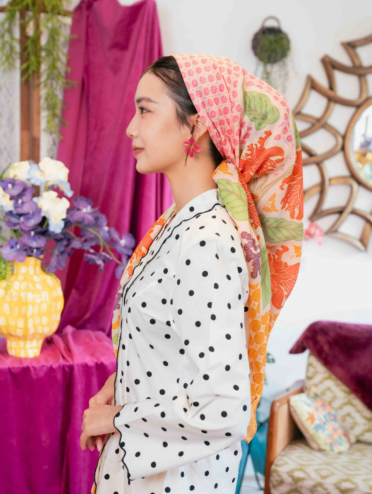 Square Scarf - Allunara Pink